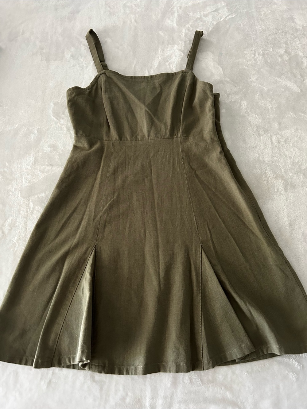 Altard State Green Lace-Up Back Adjustable Strap Lined Mini Dress Women’s Small